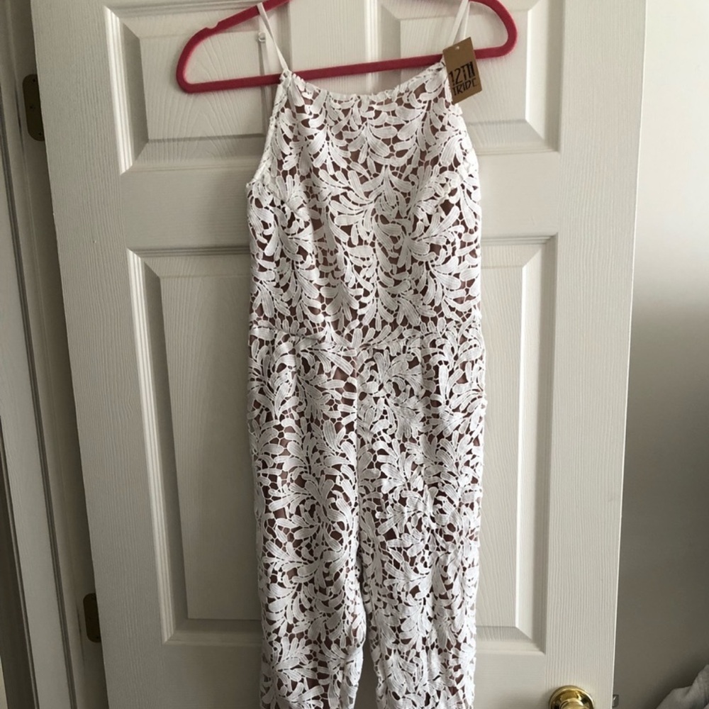White lace bohemian jumpsuit